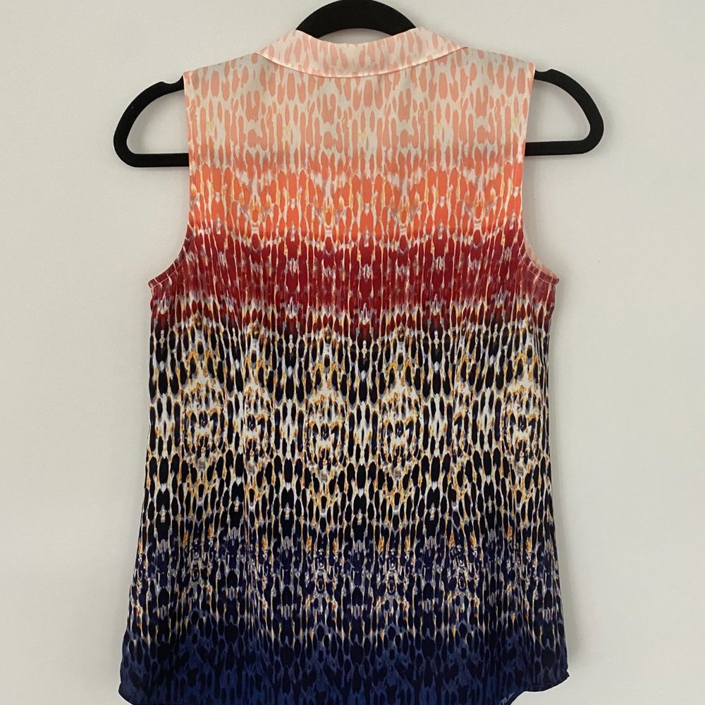 CABI 3078 Love Tunic Blouse Peter Pan Collar Abstract Print Sleeveless XS - Picture 4 of 4